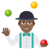 🤹🏾‍♂️ man juggling: medium-dark skin tone display on JoyPixels